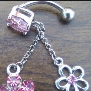 Flower Belly Button Ring 14g